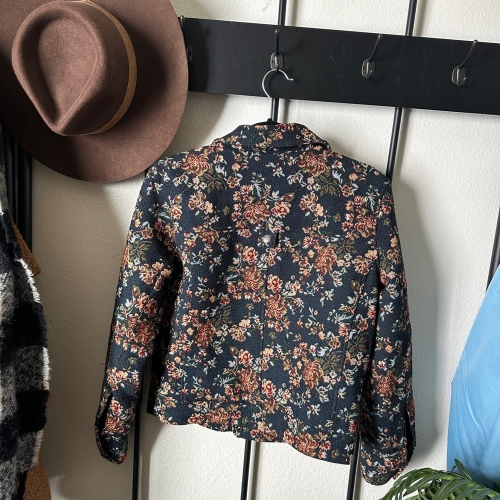 Blank NYC floral vintage embroidery romantic bomber jacket coat Moto military - Picture 6 of 6
